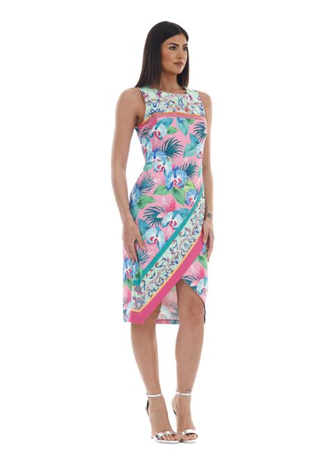 Tropical patterned sheath dress in stretch fabric  GAI MATTIOLO | dress | LV0848UNIC